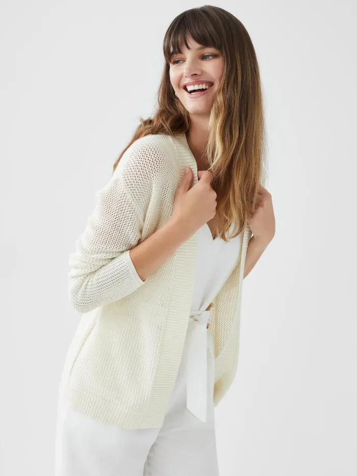 JMcLaughlin Bristol Cardigan Egret White Women Sweaters