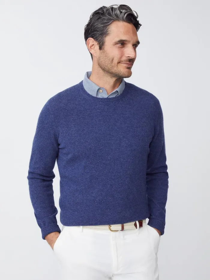 JMcLaughlin Caldwell Cashmere Sweater Dark Denim Men Sweaters