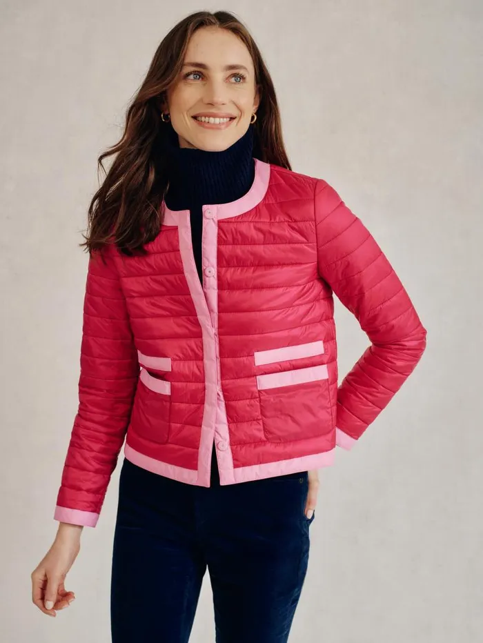 JMcLaughlin Eva Puffer Jacket Fuchsia Women Jackets and Outerwear