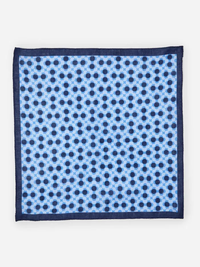 JMcLaughlin Linen Pocket Square In Floral Navyblue Men Pocket Squares JMcLaughlin Linen Pocket Square In Floral Navyblue Men Pocket Squares