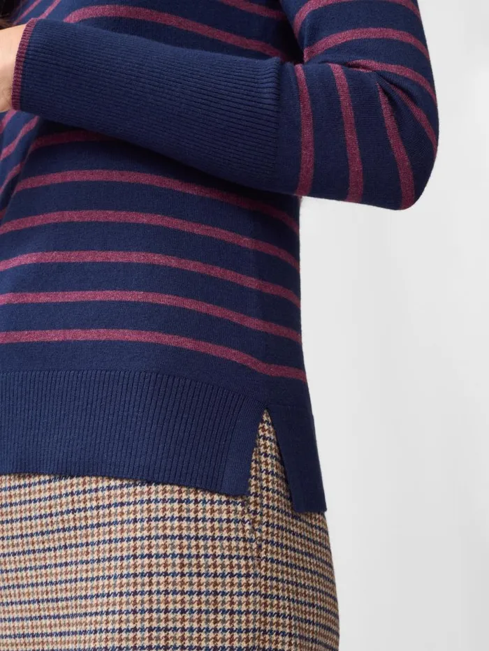JMcLaughlin Poet Sweater In Stripe Navymerlot Women Sweaters JMcLaughlin Poet Sweater In Stripe Navymerlot Women Sweaters