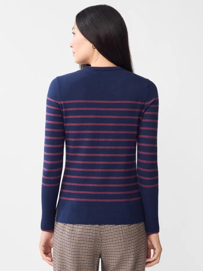 JMcLaughlin Poet Sweater In Stripe Navymerlot Women Sweaters JMcLaughlin Poet Sweater In Stripe Navymerlot Women Sweaters