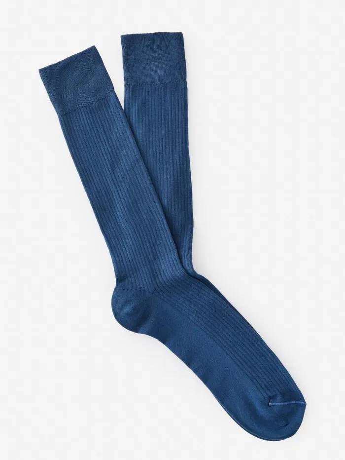 JMcLaughlin Ribbed Socks Cobalt Blue Men Socks
