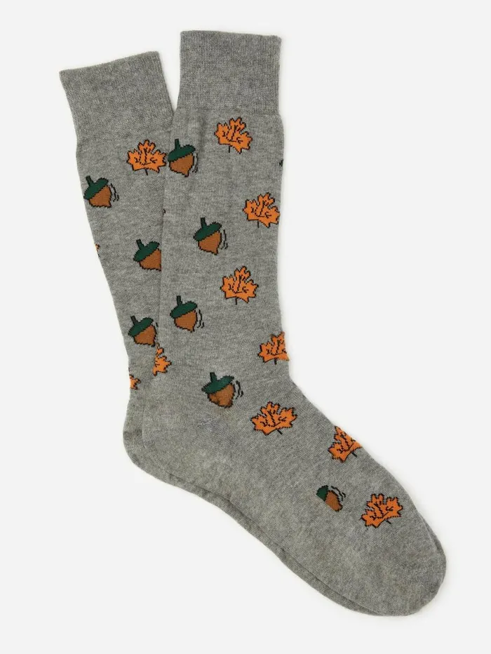 JMcLaughlin Socks In Acorn Medium Heather Grey Men Socks