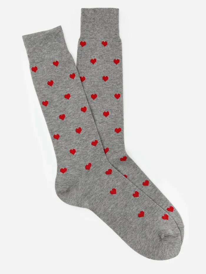 JMcLaughlin Socks In Heart Grayred Men Socks