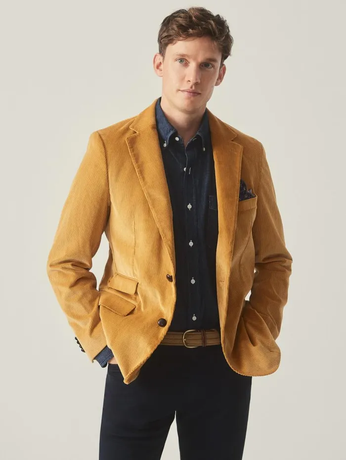 JMcLaughlin Suffolk Corduroy Sport Coat Corn Men Jackets and Outerwear JMcLaughlin Suffolk Corduroy Sport Coat Corn Men Jackets and Outerwear