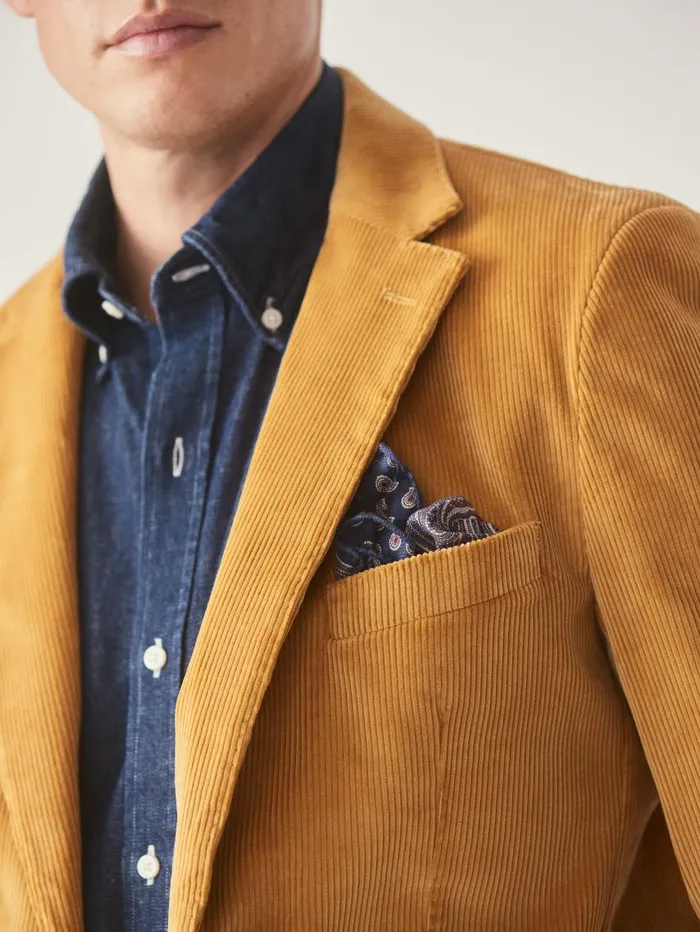 JMcLaughlin Suffolk Corduroy Sport Coat Corn Men Jackets and Outerwear JMcLaughlin Suffolk Corduroy Sport Coat Corn Men Jackets and Outerwear