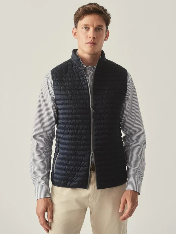 JMcLaughlin Traveler Quilted Vest Navy Men Jackets and Outerwear JMcLaughlin Traveler Quilted Vest Navy Men Jackets and Outerwear