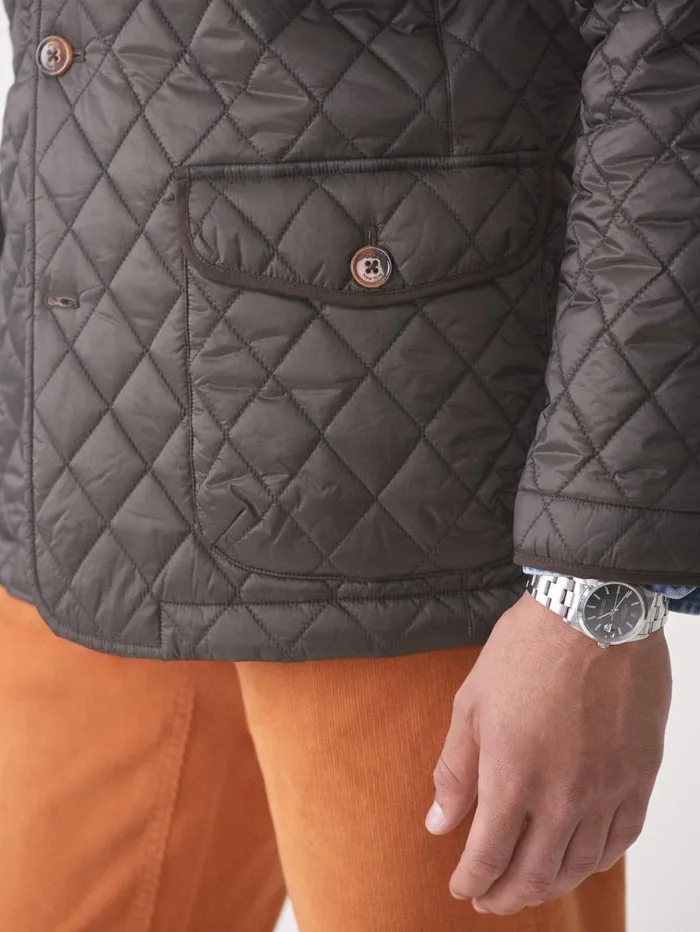 JMcLaughlin Upland Quilted Jacket Dark Olive Men Jackets and Outerwear JMcLaughlin Upland Quilted Jacket Dark Olive Men Jackets and Outerwear