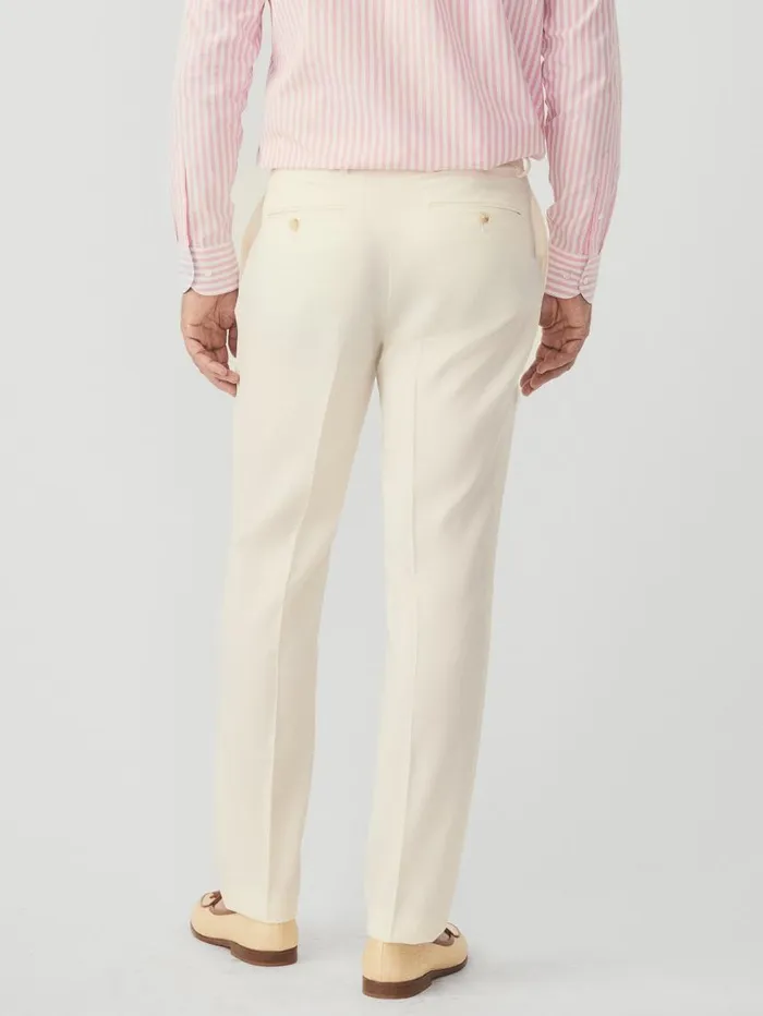 JMcLaughlin Wool Gaberdine Oxford Pants Off White Men Pants JMcLaughlin Wool Gaberdine Oxford Pants Off White Men Pants