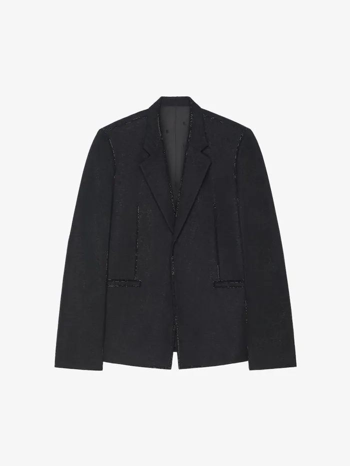 Jacket In Wool With Lurex Seams And Strass Black Men Givenchy Coats and Jackets Jacket In Wool With Lurex Seams And Strass Black Men Givenchy Coats and Jackets