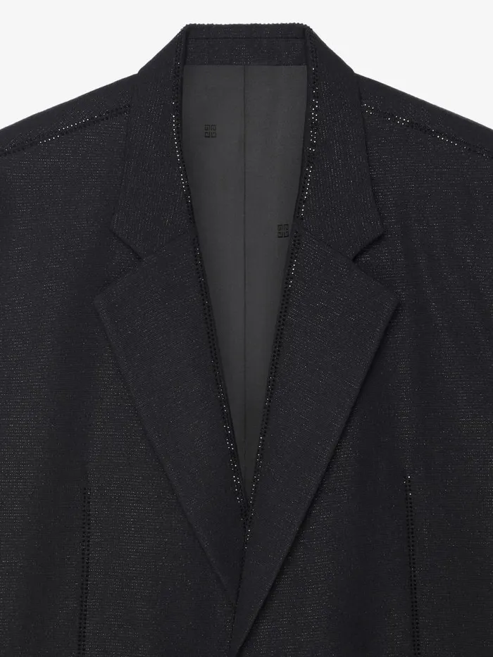 Jacket In Wool With Lurex Seams And Strass Black Men Givenchy Coats and Jackets