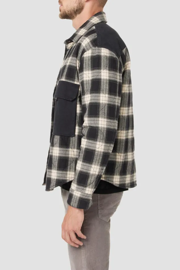 Jackets and Outerwear Men Hudson Jeans Padded Long Sleeve Jacket Black White Check Jackets and Outerwear Men Hudson Jeans Padded Long Sleeve Jacket Black White Check