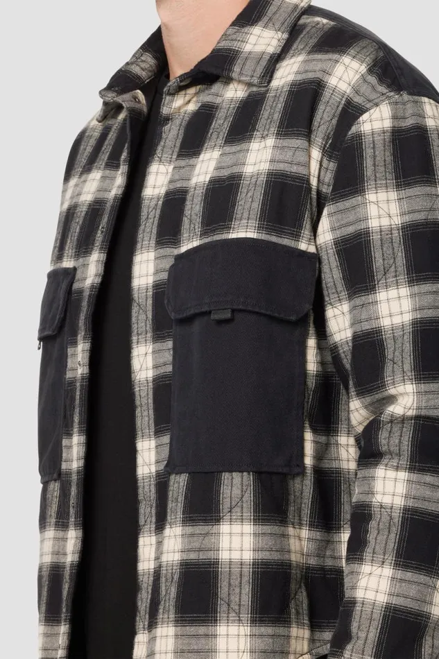 Jackets and Outerwear Men Hudson Jeans Padded Long Sleeve Jacket Black White Check Jackets and Outerwear Men Hudson Jeans Padded Long Sleeve Jacket Black White Check