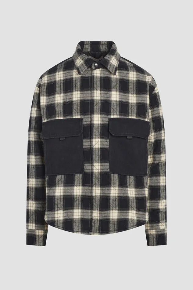 Jackets and Outerwear Men Hudson Jeans Padded Long Sleeve Jacket Black White Check Jackets and Outerwear Men Hudson Jeans Padded Long Sleeve Jacket Black White Check