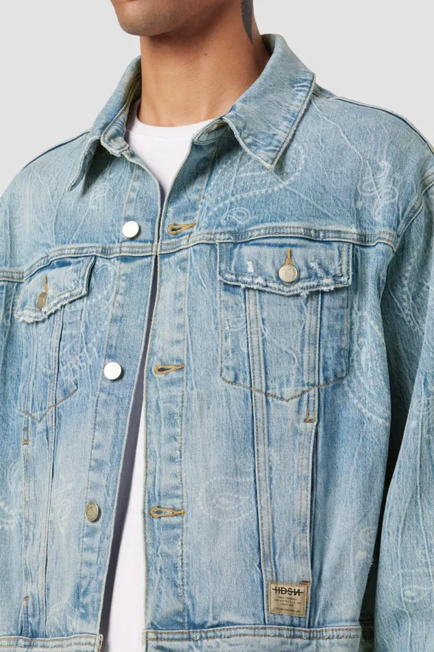 Jackets and Outerwear Men Hudson Jeans Trucker Jacket Bandana Jackets and Outerwear Men Hudson Jeans Trucker Jacket Bandana