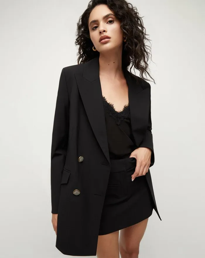 Jackets and Outerwear ShopJackets Veronica Beard Hutchinson Boyfriend Dickey Jacket Black