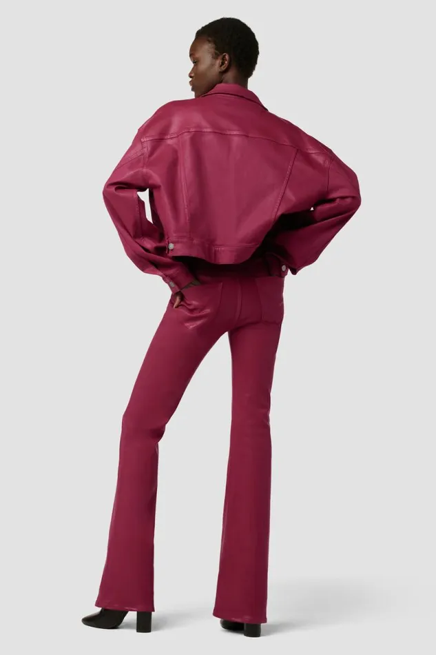 Jackets and Outerwear Women Hudson Jeans Brea Swing Trucker Jacket Coated Beet Red Jackets and Outerwear Women Hudson Jeans Brea Swing Trucker Jacket Coated Beet Red