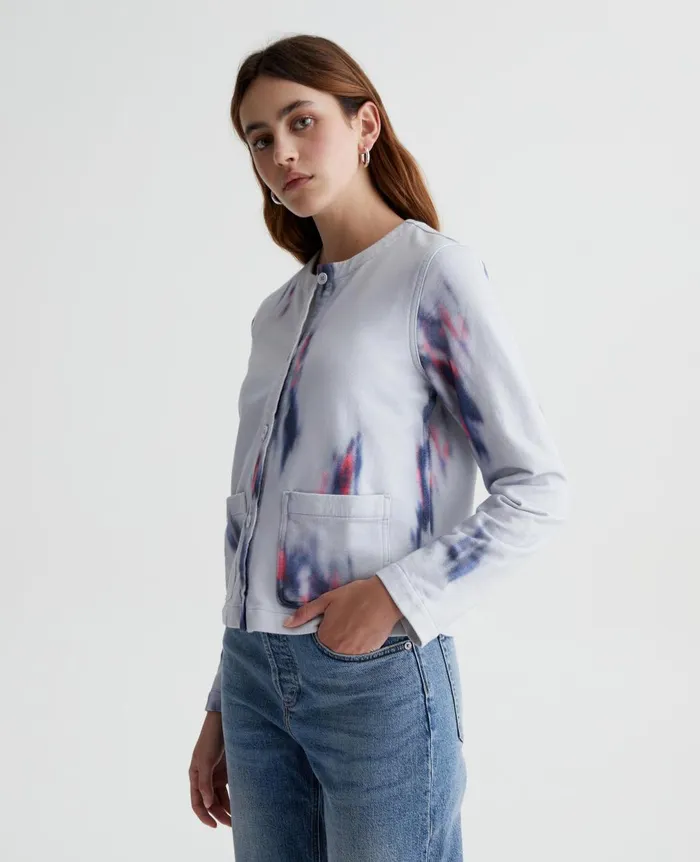 Jacquelyn Cardigan Ikat Brush Blue Multi Women AG Jeans Tops and Shirts