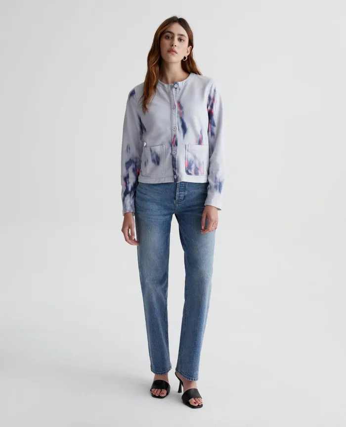 Jacquelyn Cardigan Ikat Brush Blue Multi Women AG Jeans Tops and Shirts Jacquelyn Cardigan Ikat Brush Blue Multi Women AG Jeans Tops and Shirts