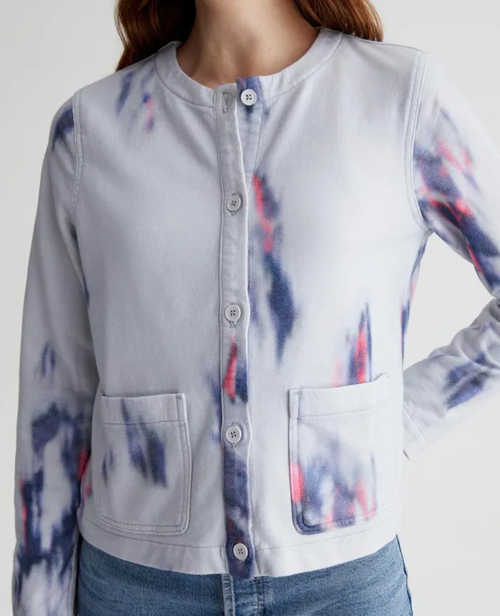 Jacquelyn Cardigan Ikat Brush Blue Multi Women AG Jeans Tops and Shirts Jacquelyn Cardigan Ikat Brush Blue Multi Women AG Jeans Tops and Shirts