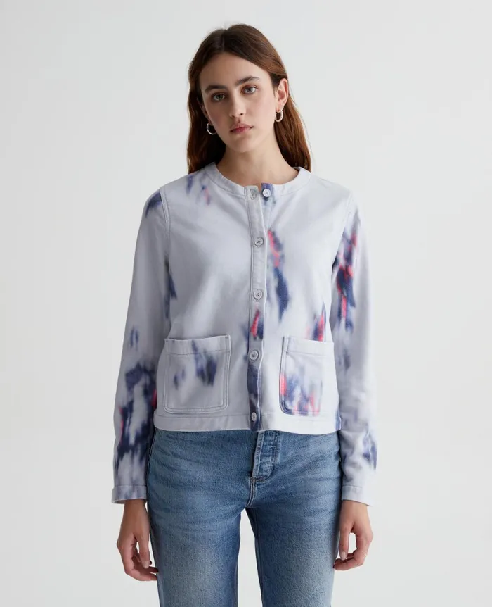 Jacquelyn Cardigan Ikat Brush Blue Multi Women AG Jeans Tops and Shirts Jacquelyn Cardigan Ikat Brush Blue Multi Women AG Jeans Tops and Shirts