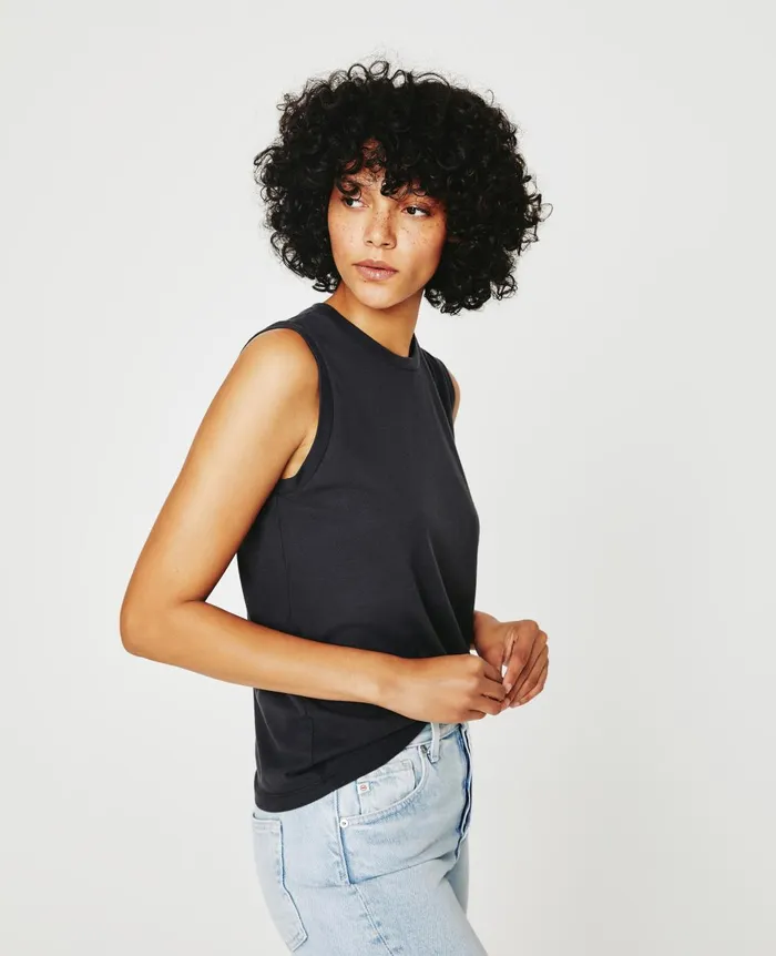 Jagger Muscle Tank Ink Stone Women AG Jeans Tees and Tanks