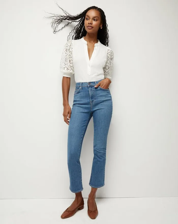 Jeans Shop Veronica Beard Carly KickFlare Jean Bright Lakeshore
