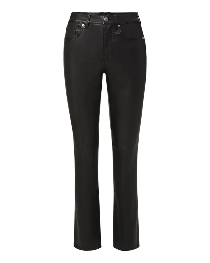 Jeans Shop Veronica Beard Carly KickFlare Leather Pant Black