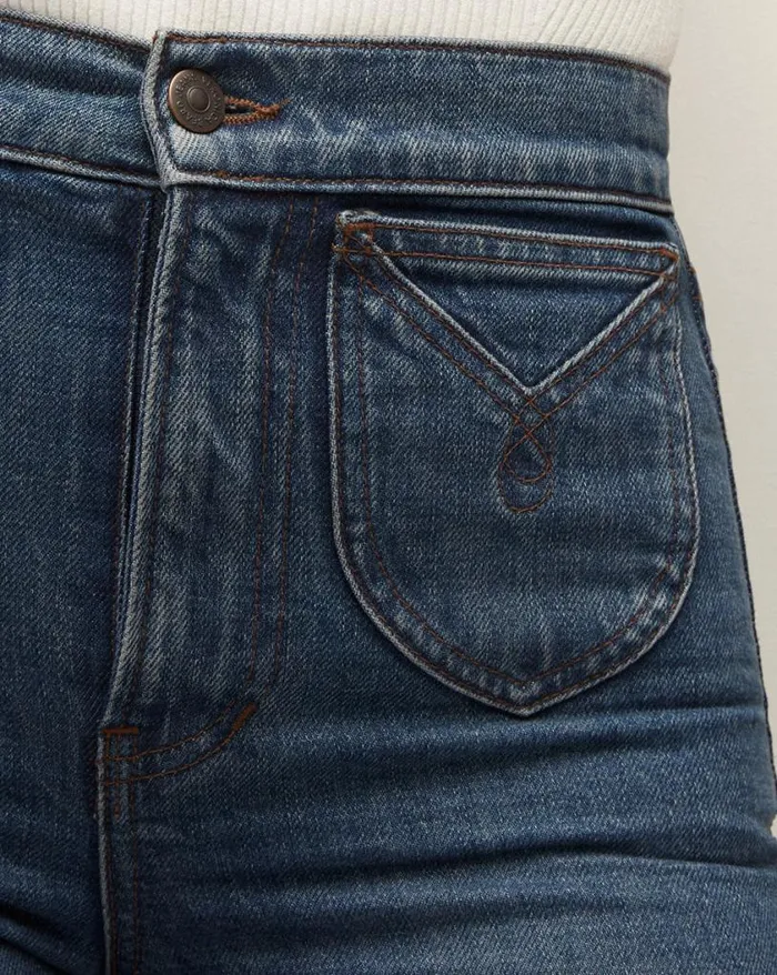 Jeans Shop Veronica Beard Crosbie Slim WideLeg Jean Western Pockets Thriller