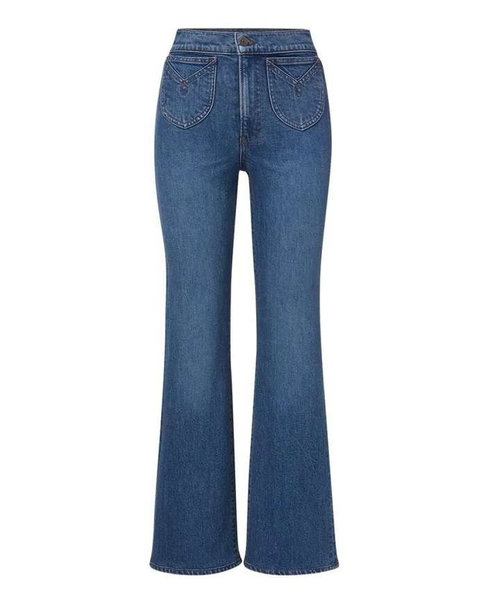 Jeans Shop Veronica Beard Crosbie Slim WideLeg Jean Western Pockets Thriller