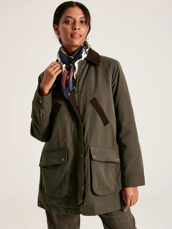 Joules Coats and Jackets Dark Green Showerproof Dry Wax Jacket 8211 Women