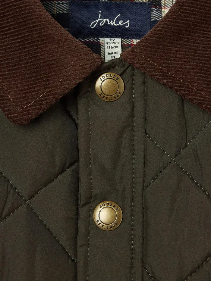 Joules Coats and Jackets Green Diamond Quilted Jacket 8211 Boys