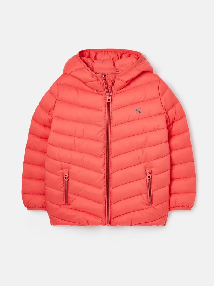 Joules Coats and Jackets Pink Showerproof Padded Coat With Hood 8211 Girls