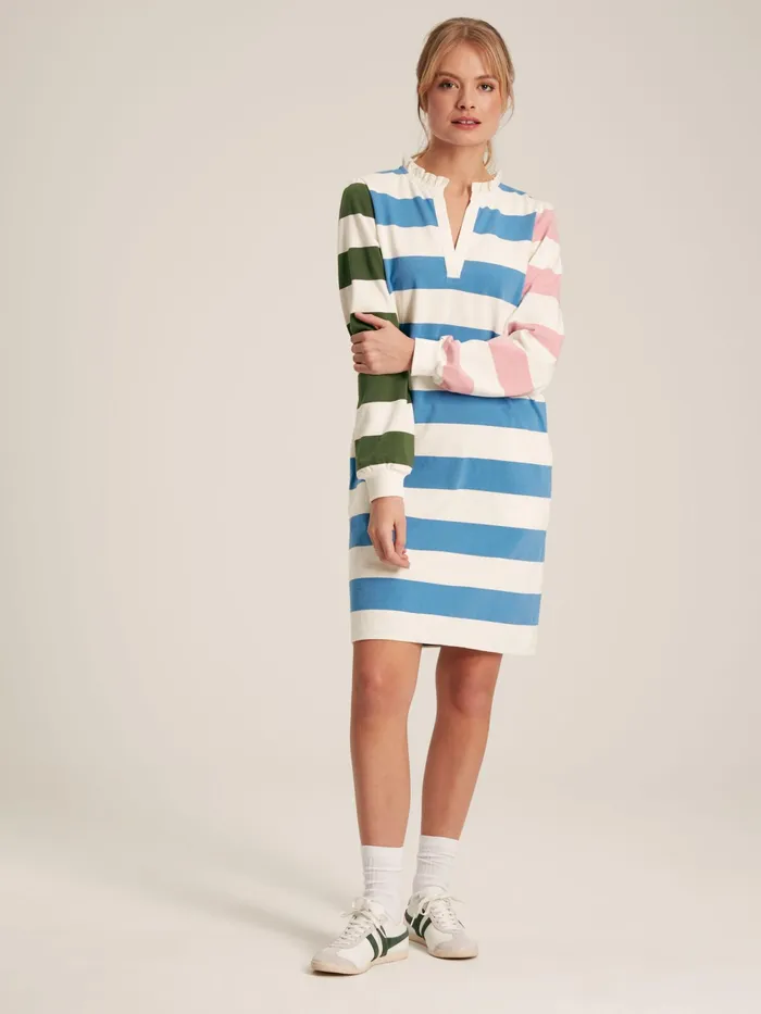 Joules Dresses Multi Striped Cotton Rugby Shirt Dress 8211 Women