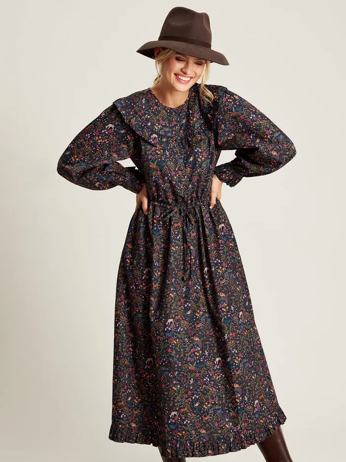 Joules Dresses Navy Blue Frill Bib Dress 8211 Women