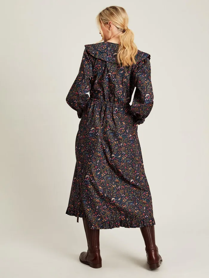 Joules Dresses Navy Blue Frill Bib Dress 8211 Women