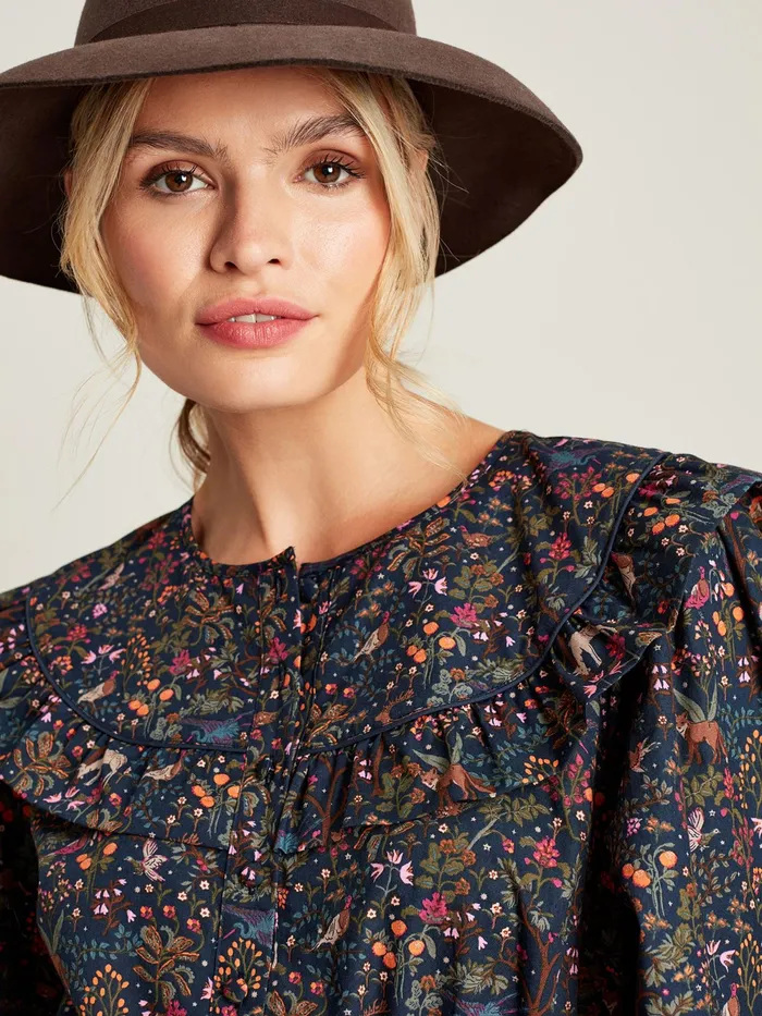 Joules Dresses Navy Blue Frill Bib Dress 8211 Women