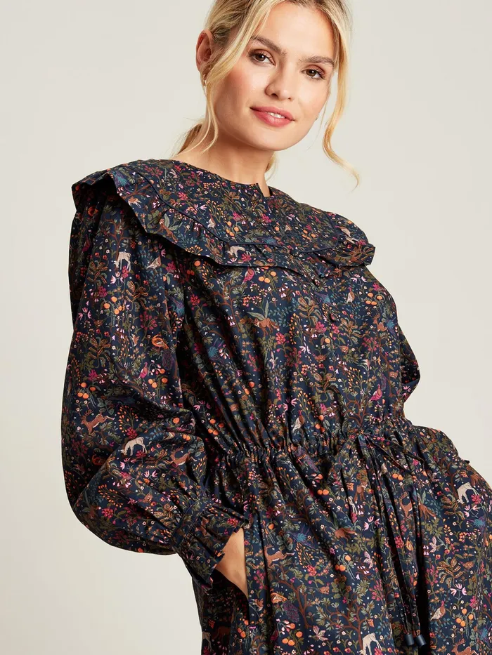 Joules Dresses Navy Blue Frill Bib Dress 8211 Women