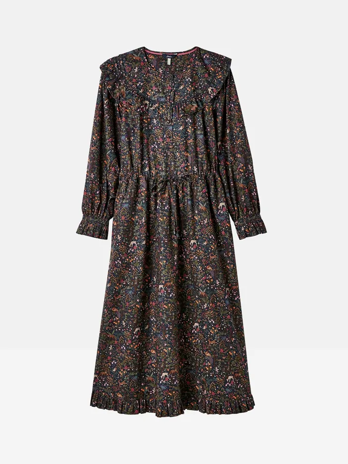 Joules Dresses Navy Blue Frill Bib Dress 8211 Women