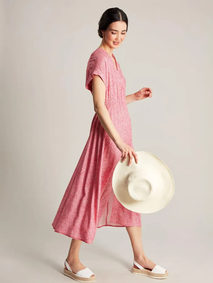 Joules Dresses Pink VNeck With Slit Dress 8211 Women