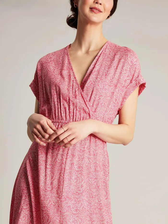 Joules Dresses Pink VNeck With Slit Dress 8211 Women