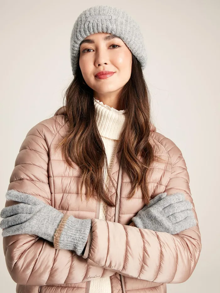 Joules Gloves Grey Knitted Gloves 8211 Women