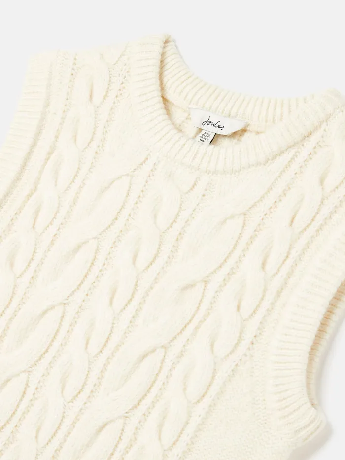 Joules Knitwear Cream Knitted Vest 8211 Girls