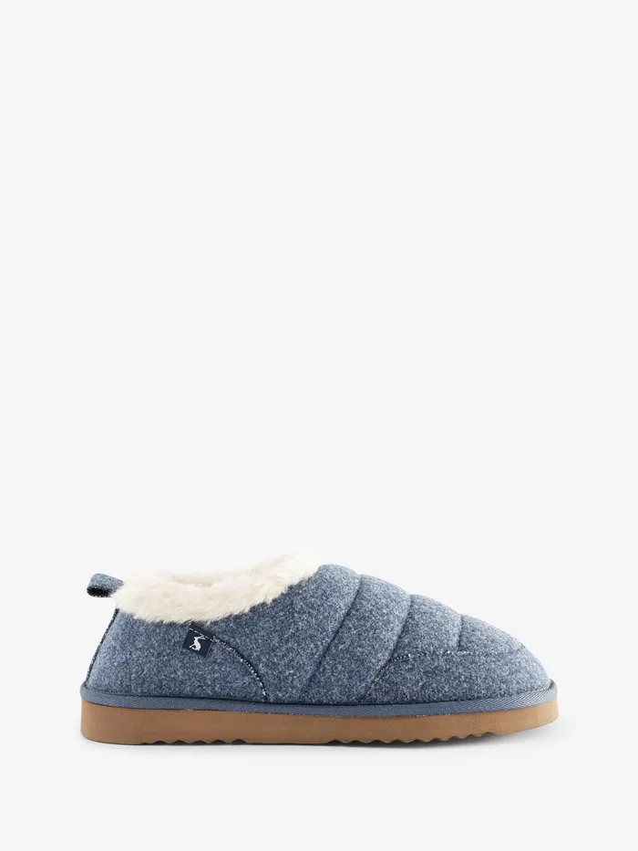 Joules Nightwear Navy Faux Fur Lined Slippers 8211 Women