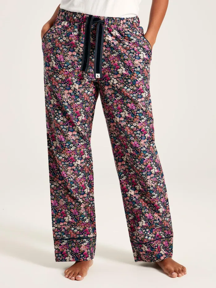 Joules Nightwear Navy Floral Cotton Pyjama Bottoms 8211 Women