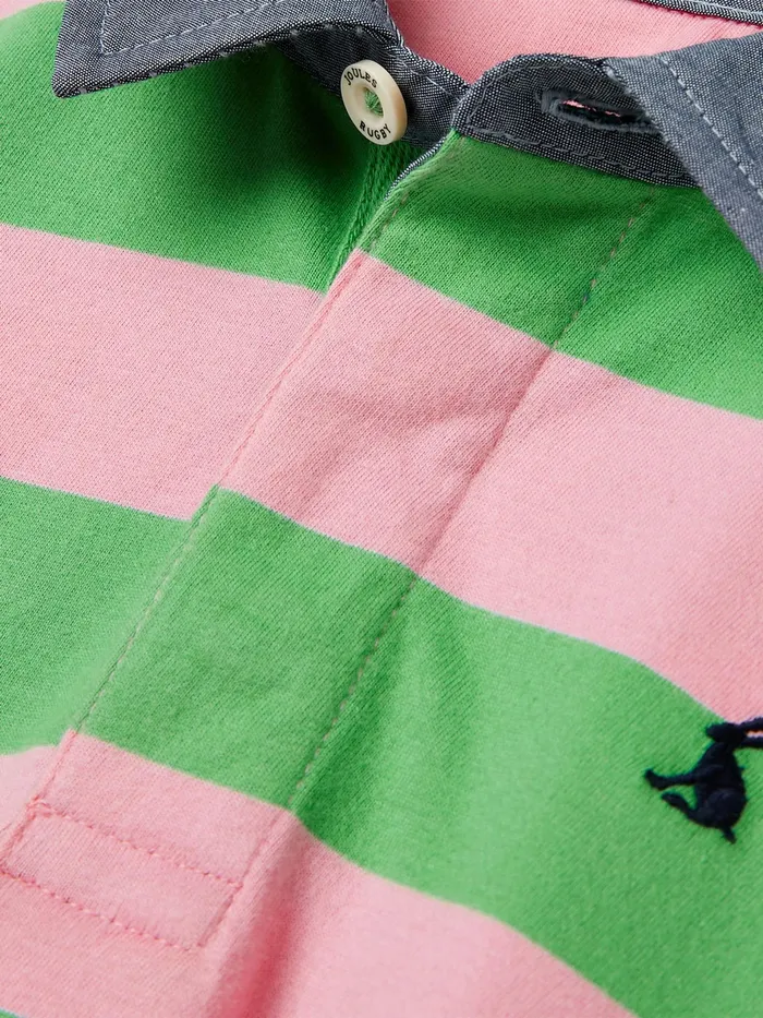 Joules Polo Shirts Green Jersey Woven Collar Polo Shirt 8211 Boys