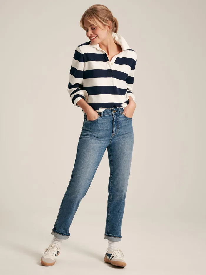 Joules Rugby Shirts NavyWhite Cotton Rugby Shirt 8211 Women