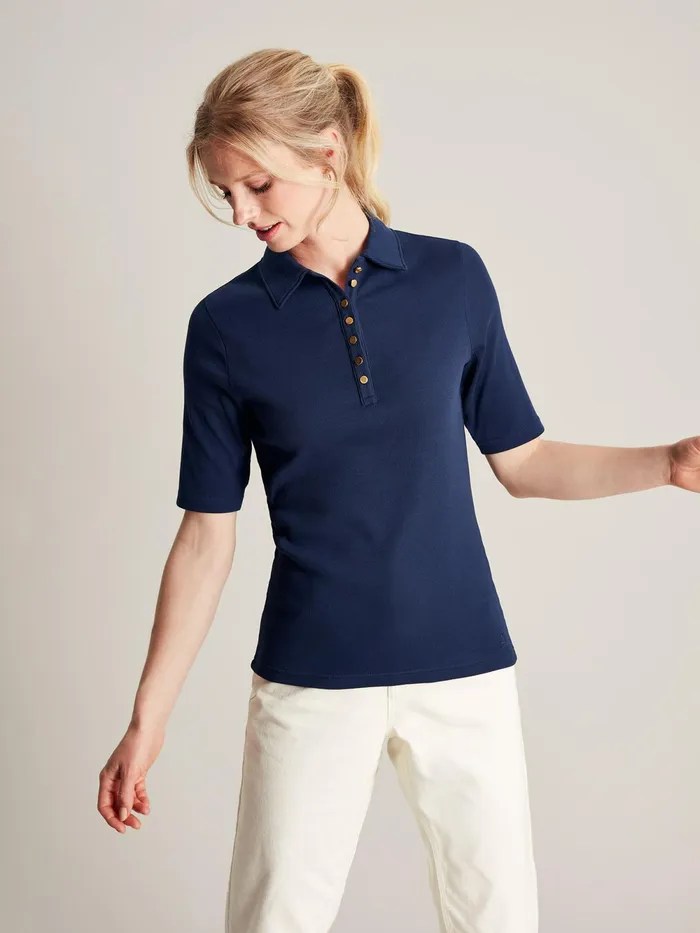 Joules Tops Blue Harriett Ribbed Henley Top 8211 Women