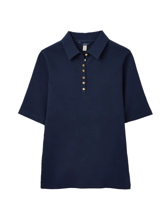 Joules Tops Blue Harriett Ribbed Henley Top 8211 Women